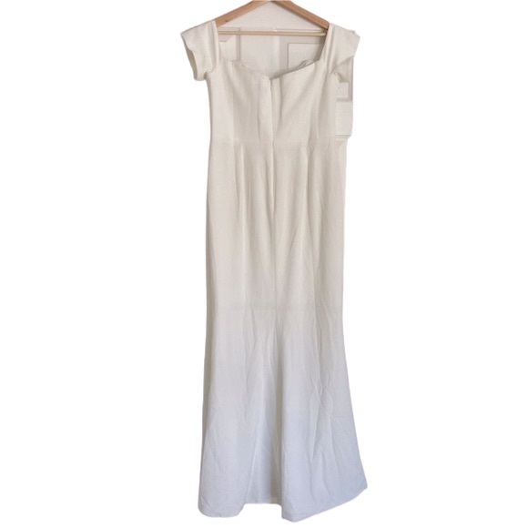 DRESS THE POPULATION Logan White Off The Shoulder Dress Gown size large - Picture 6 of 9